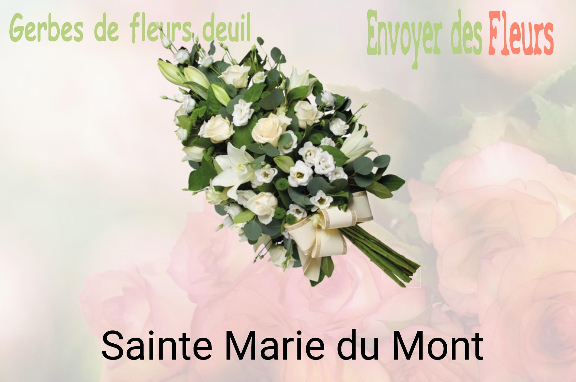 Gerbe de fleurs de deuil livrée à Sainte-Marie-du-Mont